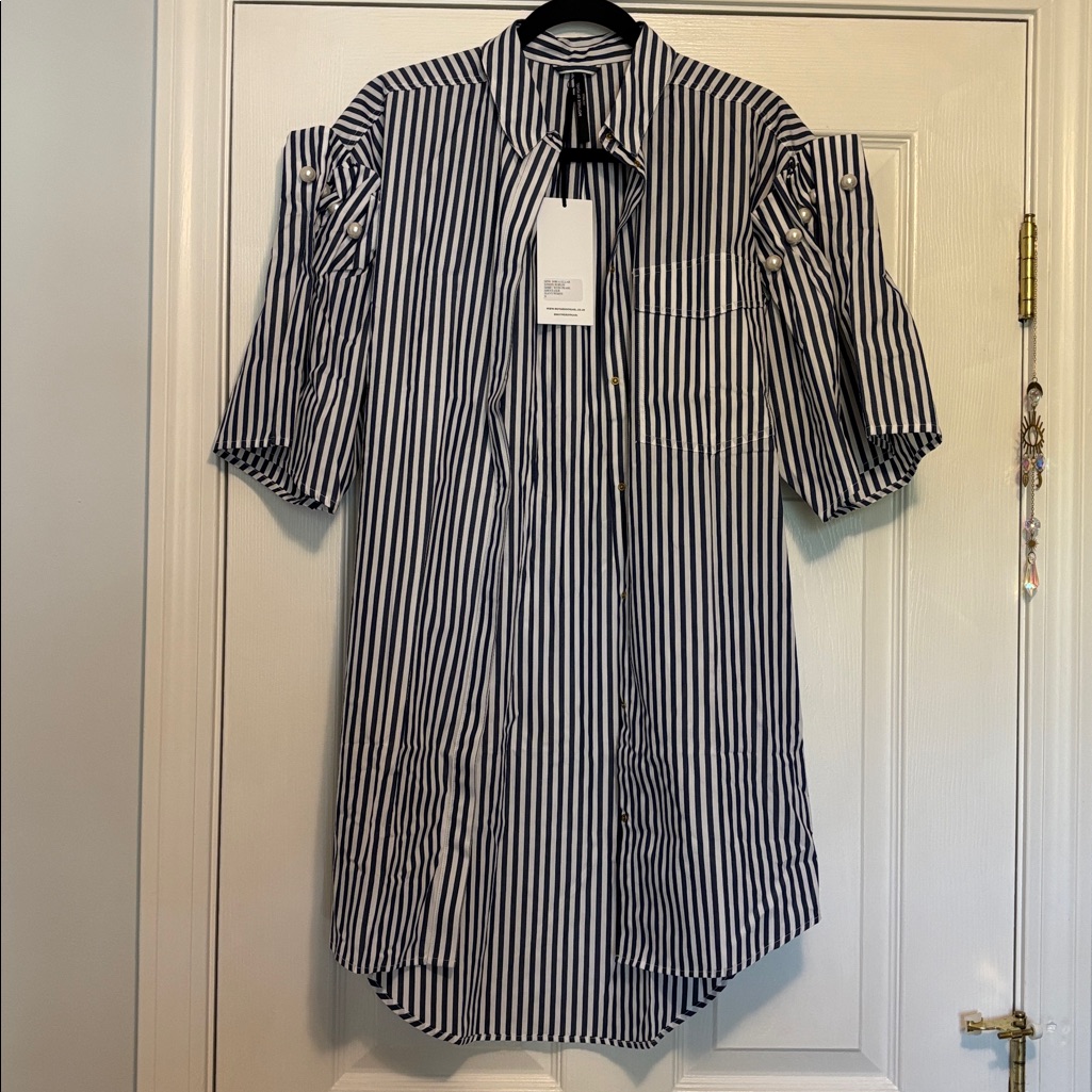 Mother Of Pearl Navy And White Striped Shirt